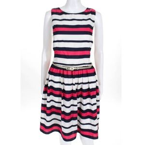 Eliza J Striped fit and flare dress 8P